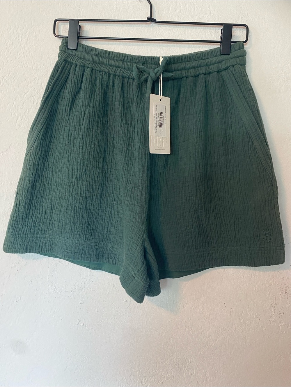 FRNCH Paris Teal Nerline Woven Shorts